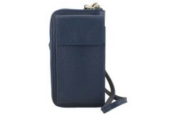 Portfel listonoszka 2w1 BARBERINI'S granatowy 908-4. Niebieskie portfele damskie Barberinis, bez wzorów, ze skóry. Za 159.99 zł.