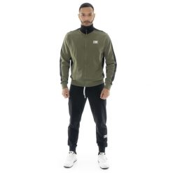 Bluza z bawełna z pełny zamek błyskawiczny na co dzień. Zielone bluzy męskie LEONE 1947 APPAREL, xl, bez wzorów, z bawełny, bez kaptura, na fitness i siłownię. W wyprzedaży za 191.56 zł.