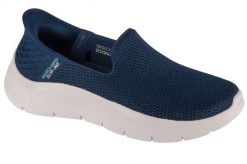 Buty sportowe Sneakersy damskie, Slip-Ins: GO WALK Flex - Relish. Niebieskie obuwie sportowe damskie Skechers, bez wzorów, z materiału, trekkingowe. Za 289.99 zł.