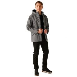 Kurtka Wodoodporna Męska Sterlings IV. Szare kurtki męskie Regatta, l, z aplikacjami, z materiału, z kapturem. Za 110.99 zł.