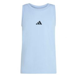 Tank top adidas Essentials Small Logo. Niebieskie t-shirty męskie Adidas, xl, bez wzorów, z bawełny, klasyczne, bez kołnierzyka. Za 89.95 zł.
