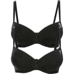 Biustonosz "push up" bonprix 2x czarny. Czarne biustonosze bonprix. Za 69.98 zł.