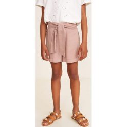 Mango Kids - Szorty dziecięce Line 110-164 cm. Czerwone spodenki dla dziewczynek Mango Kids, bez wzorów, z lyocellu, casualowe. W wyprzedaży za 39.90 zł.