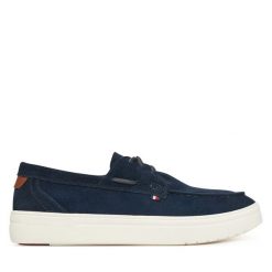 Półbuty Tommy Hilfiger. Niebieskie półbuty na co dzień męskie Tommy Hilfiger, bez zapięcia. Za 569.99 zł.
