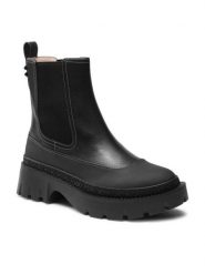 Coach Botki Jayla Leather Bootie CM770 Czarny. Czarne botki damskie Coach, ze skóry, bez obcasa, na płaskiej podeszwie, bez zapięcia. Za 1,069.00 zł.