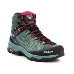 Buty trekkingowe damskie Salewa WS Alp Trainer 2 Mid Gtx czarne,zielone. Czarne obuwie sportowe damskie Salewa, za kostkę, trekkingowe. Za 816.74 zł.