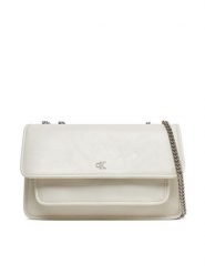 Calvin Klein Jeans Torebka Chain Ew Flap Conv Chain Bag LV04K3084G Écru. Torebki do ręki damskie Calvin Klein Jeans, bez wzorów, z jeansu, wizytowe, bez dodatków. Za 349.99 zł.