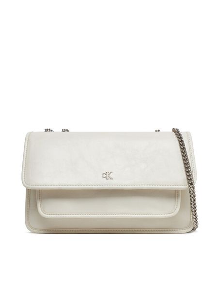 Calvin Klein Jeans Torebka Chain Ew Flap Conv Chain Bag LV04K3084G Écru. Torebki do ręki damskie Calvin Klein Jeans, bez wzorów, z jeansu, wizytowe, bez dodatków. Za 349.99 zł.
