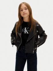 Calvin Klein Jeans Kurtka z imitacji skóry IG0IG02982 D Czarny Regular Fit. Czarne kurtki i płaszcze dla dziewczynek Calvin Klein Jeans, bez wzorów, z jeansu, bez kaptura. Za 529.99 zł.