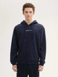 BLUZA MĘSKA SPORTOWA Z KAPTUREM TOM TAILOR M KOLOR NIEBIESKI. Niebieskie bluzy męskie Tom Tailor, l, bez wzorów, z bawełny, z kapturem, do biegania. Za 95.99 zł.