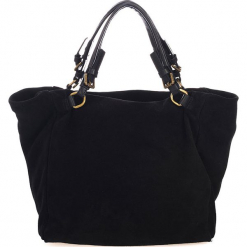 Skórzany shopper bag w kolorze czarnym - 45 x 50 x 20 cm. Czarne torebki shopper damskie Black Bags, w paski, ze skóry. W wyprzedaży za 303.95 zł.