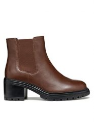 Geox Sztyblety D Damiana D16QCE 043NH C6006 Brązowy. Brązowe botki damskie Geox, z materiału, bez obcasa, na słupku, bez zapięcia. Za 479.99 zł.