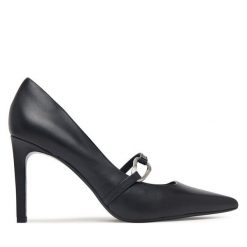 Szpilki Calvin Klein. Czarne szpilki damskie Calvin Klein, bez wzorów, bez obcasa, bez zapięcia. Za 649.99 zł.