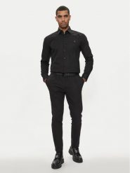Hugo Koszula Ermo 50505315 Czarny Slim Fit. Czarne koszule męskie Hugo, l, bez wzorów, z bawełny, bez kołnierzyka, bez ramiączek. Za 339.99 zł.
