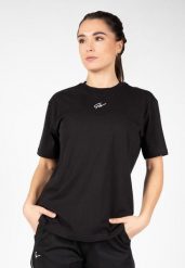 Bixby Duże rozmiary Koszulka - Czarny. Czarne koszulki sportowe damskie GORILLA WEAR, xs, bez wzorów, z bawełny, bez kołnierzyka, bez ramiączek, na fitness i siłownię. Za 149.85 zł.