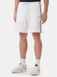 Tommy Hilfiger Szorty sportowe Global Stripe MW0MW42883 Biały Regular Fit. Białe krótkie spodenki sportowe męskie Tommy Hilfiger, l, bez wzorów, z bawełny. Za 409.99 zł.