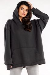 Bluza oversize z kapturem bawełniana grafit. Bluzy damskie Infinite You, l, bez wzorów, z bawełny, z kapturem. Za 259.00 zł.