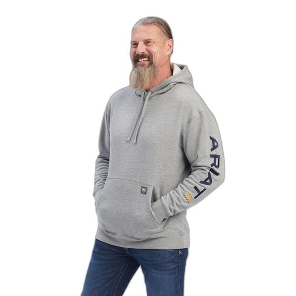 Bluza z kapturem Ariat Rebar Graphic. Szare bluzy męskie Ariat, bez wzorów, z kapturem. Za 344.00 zł.