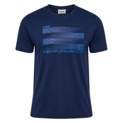 Koszulka Hummel Pulse Graphic. Niebieskie koszulki sportowe męskie Hummel, m, bez wzorów, bez kołnierzyka, bez ramiączek. Za 155.50 zł.