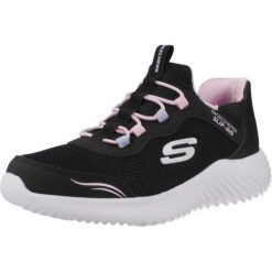 Buty SKECHERS BOUNDER - SIMPLE CUT SLIP-INS Czarny. Czarne trampki i tenisówki damskie Skechers, bez wzorów, z materiału, bez zapięcia. Za 192.99 zł.