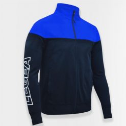 Kurtka sportowa Oversize z zamkiem ONTARIO czarno-niebieska. Niebieskie kurtki męskie Legea, xl, bez wzorów, z materiału, sportowe. Za 80.90 zł.