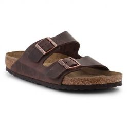 Klapki męskie Birkenstock Arizona. Brązowe klapki męskie Birkenstock, z materiału. Za 814.00 zł.