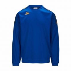 Bluza Kappa Gaverno. Niebieskie bluzy męskie Kappa, bez wzorów, bez kaptura, na fitness i siłownię. Za 227.00 zł.