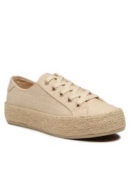 DeeZee Espadryle WSK1576-01 Beżowy. Brązowe espadryle damskie DeeZee, bez wzorów, z materiału, bez obcasa, bez zapięcia. Za 99.99 zł.