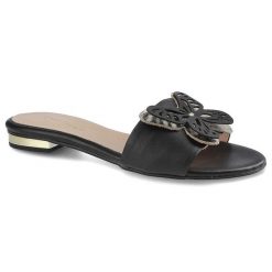 Czarne Klapki Damiss Modne Skórzane Letnie Buty. Czarne klapki damskie DAMISS, bez wzorów, z materiału, biznesowe, bez obcasa, na płaskiej podeszwie. Za 209.00 zł.