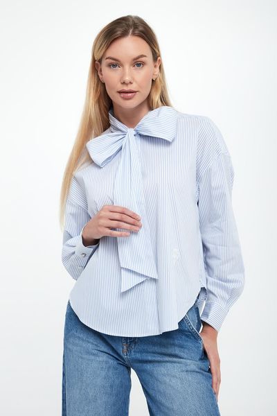 Koszula damska w paski Benina JOOP!. Koszule damskie JOOP!, xs, bez wzorów, bez kołnierzyka, bez ramiączek. Za 719.00 zł.