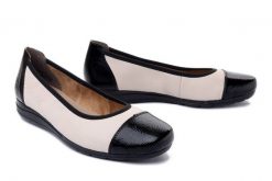 RIEKER L9351-80 white combination, baleriny damskie. Brązowe baleriny damskie Rieker, bez wzorów, bez obcasa. Za 299.90 zł.