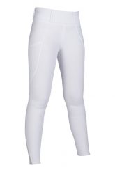 Dziewczęce legginsy jeździeckie z pełną przyczepnością HKM Lisa. Białe legginsy dla dziewczynek HKM, bez wzorów, z materiału, długie. Za 351.50 zł.