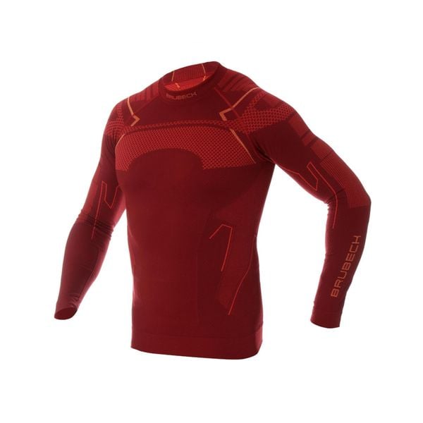 Termoaktywna męska bluza narciarska Brubeck Thermo. Czerwone bluzy męskie Brubeck, na zimę, m, bez wzorów, z dzianiny, bez kaptura. Za 199.99 zł.