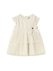 Mayoral Sukienka elegancka 1908 Kremowy Regular Fit. Białe sukienki dla dziewczynek Mayoral, bez wzorów, z syntetyku, eleganckie, bez ramiączek. Za 189.99 zł.