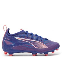 Buty do piłki nożnej Puma. Niebieskie buty sportowe chłopięce Puma, bez wzorów, bez zapięcia. Za 259.99 zł.