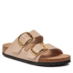 Klapki Birkenstock. Czerwone klapki damskie Birkenstock, bez wzorów, bez obcasa. Za 489.99 zł.
