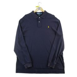 Second life - Polo Ralph Lauren koszulka męska z długim rękawem - Stan dobry. Niebieskie koszulki polo męskie Ralph Lauren, m, bez wzorów, z materiału, bez kołnierzyka, bez ramiączek, na golfa. Za 106.46 zł.