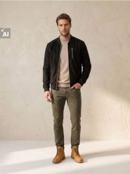 Sweter półgolf z wiskozą - beżowy. Brązowe swetry przez głowę męskie Sinsay, l, bez wzorów, z wiskozy, bez kołnierzyka. Za 49.99 zł.