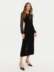 TWINSET Sukienka koktajlowa 242TT2180 Czarny Slim Fit. Czarne sukienki damskie Twinset, bez wzorów, z wiskozy, wizytowe, bez kołnierzyka, bez ramiączek. Za 519.99 zł.