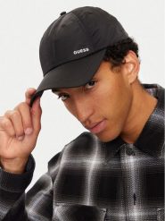 Guess Czapka z daszkiem AM9415 NYL01 Czarny. Czarne rękawiczki męskie Guess, z aplikacjami, z materiału. Za 99.99 zł.