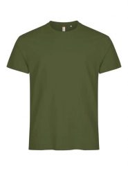Clique Basic-T T-shirt męski dopasowany krój 100% bawełna - olive green. Zielone t-shirty męskie CLIQUE, m, bez wzorów, z bawełny, bez kołnierzyka. Za 81.37 zł.