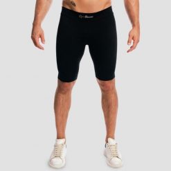 Szorty męskie fitness bezszwowe slim czarne Fuse. Czarne krótkie spodenki sportowe męskie GYMBEAM, m, bez wzorów, z elastanu, do biegania. Za 84.90 zł.