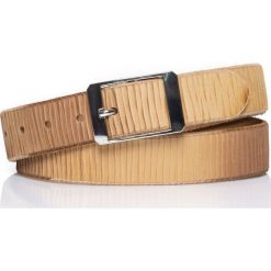 MUSTANG PASEK SKÓRZANY 35 mm SOPO-MUS069. Brązowe paski damskie Mustang, bez wzorów, prążkowane, klasyczne. Za 59.99 zł.