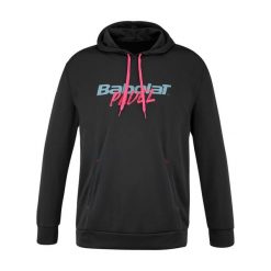 Bluza tenisowa męska Babolat Padel Hood. Czarne bluzy męskie BABOLAT, m, bez wzorów, z materiału, bez kaptura, tenisowe. Za 249.99 zł.