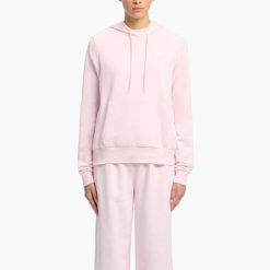 Bluza Reebok Identity Small Logo French Terry Hoodie. Czerwone bluzy damskie REEBOK FITNESS, bez wzorów, bez kaptura, na fitness i siłownię. Za 189.99 zł.