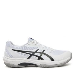 Buty do tenisa Asics. Białe buty sportowe męskie Asics, bez zapięcia, tenisowe. Za 339.99 zł.