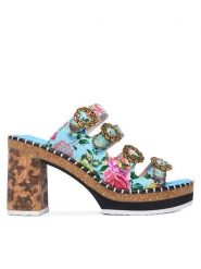 Laura Vita Klapki Naomio 10 Niebieski. Niebieskie klapki damskie Laura Vita, bez wzorów, ze skóry, bez obcasa. Za 439.99 zł.