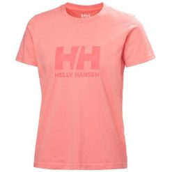 Koszulka damska Helly Hansen Logo 3.0. Czerwone koszulki sportowe damskie Helly Hansen, bez wzorów, bez kołnierzyka, bez ramiączek. Za 233.50 zł.