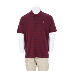 Męska koszulka polo z krótkim rękawem. Czerwone koszulki sportowe męskie Ralph Lauren, l, bez wzorów, z tkaniny, bez kołnierzyka, bez ramiączek, na golfa. Za 127.76 zł.