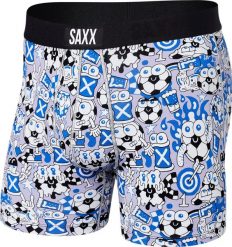 SAXX Bokserki męskie szybkoschnące SAXX VIBE Boxer Brief piłki- niebieskie S. Niebieskie bokserki męskie Saxx, m, bez wzorów. Za 103.99 zł.